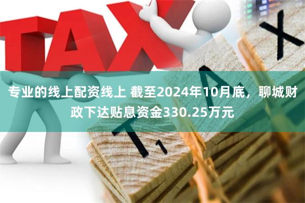 专业的线上配资线上 截至2024年10月底，聊城财政下达贴息资金330.25万元