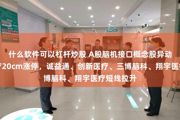 什么软件可以杠杆炒股 A股脑机接口概念股异动，爱朋医疗20cm涨停，诚益通、创新医疗、三博脑科、翔宇医疗短线拉升