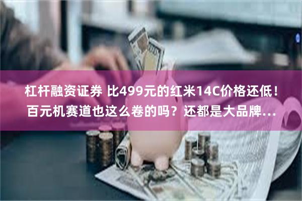 杠杆融资证券 比499元的红米14C价格还低！百元机赛道也这么卷的吗？还都是大品牌…