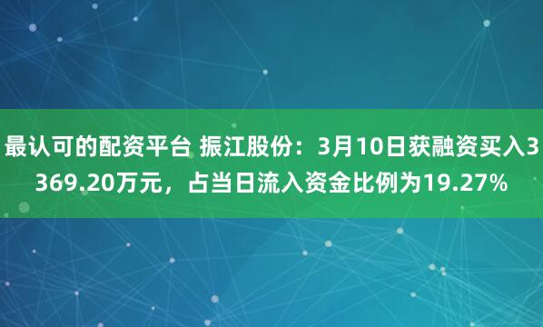 最认可的配资平台 振江股份：3月10日获融资买入3369.20万元，占当日流入资金比例为19.27%